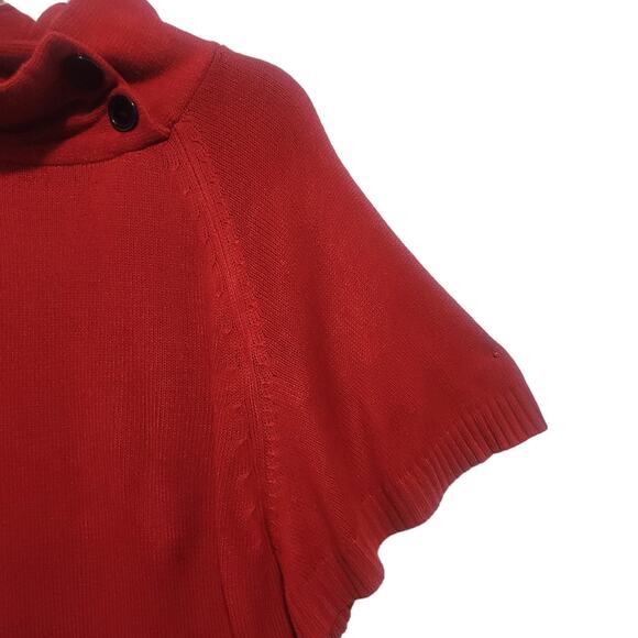New Directions Womens Red Mock Neck Dolman Sweater Size Large - Picture 5 of 8